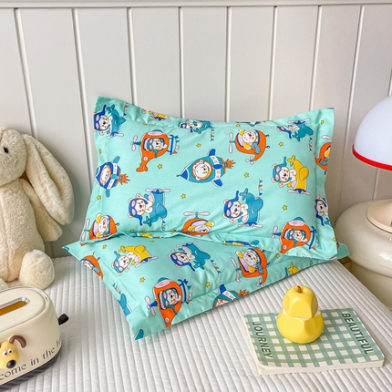 金帛坊 2024新款100%全棉信封枕套儿童可拆卸枕芯枕头 熊熊飞行员