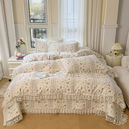 宜凡家纺 2024新款双面全棉印花系列床盖四件套 罗马假日