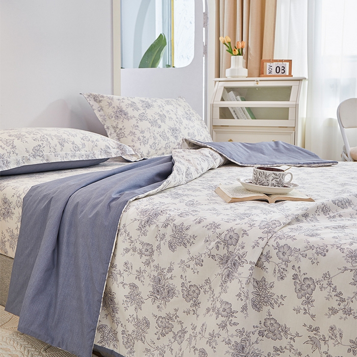 91家纺网 家纺一手货源 找家纺 元元被芯 2024新款全棉小清新夏被四件套-单夏被 洛莉