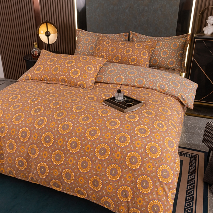 91家纺网 家纺一手货源 找家纺 巧格家纺 2024新款双层纱四件套基本款 复舌莺笑