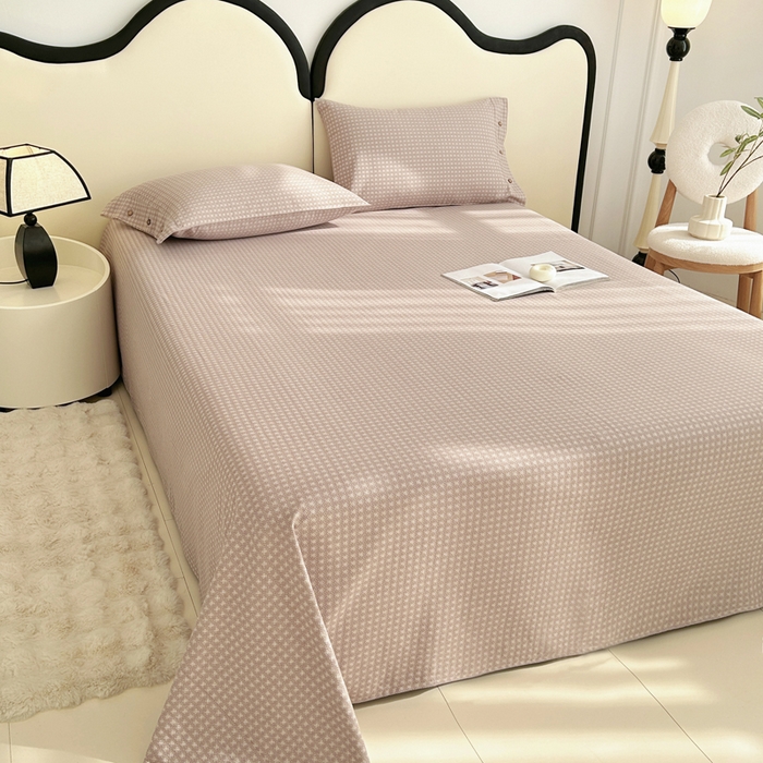 91家纺网 家纺一手货源 找家纺 棉乐町家居 2025新款全棉色织提花老粗布凉席三件套 九原-咖