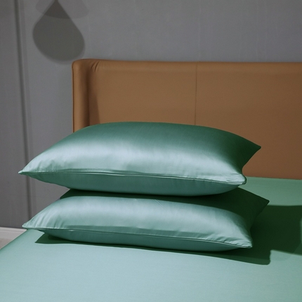 晶缦家纺 2024新款100S全棉贡缎长绒棉纯色四件套和单品-纯沐系列 单枕套 纯沐-橄榄绿