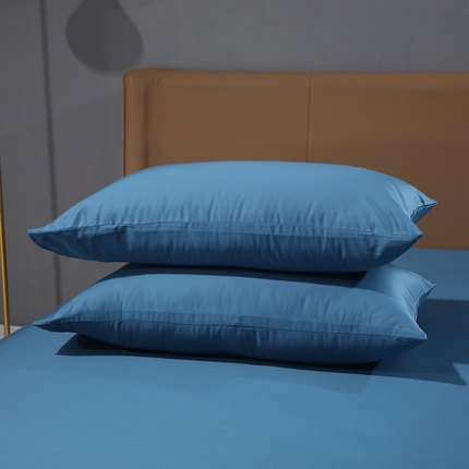 91家纺网 家纺一手货源 找家纺 （总）晶缦家纺 2025新款100S全棉贡缎长绒棉纯色四件套和单品-纯沐系列 单枕套