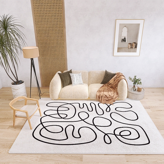 91家纺网 家纺一手货源 找家纺 （总）芙宁娜 2024新款仿羊绒家用客厅地毯简约轻奢高级感沙发茶几毯卧室地毯地垫