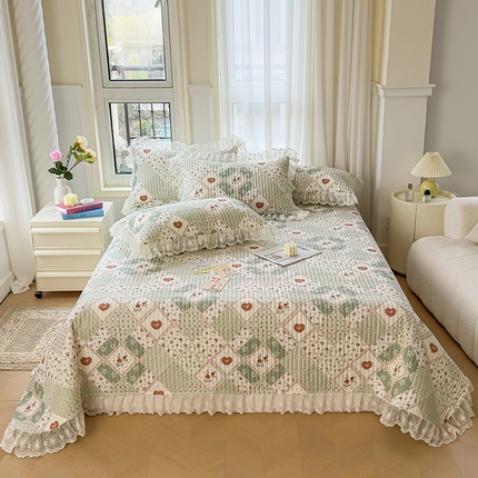 91家纺网 家纺一手货源 找家纺 （总）宜凡家纺 2024新款双面全棉印花系列床盖三件套