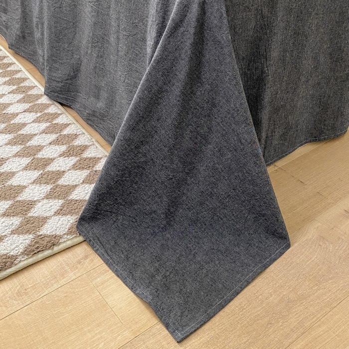 91家纺网 家纺一手货源 找家纺 蓝邻家纺 2024新款全棉色织水洗棉四件套 灰细条