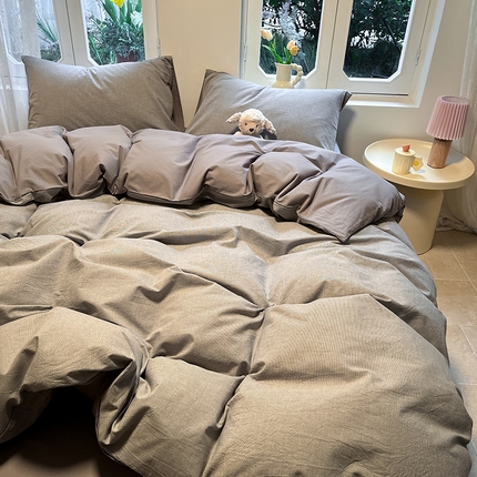 91家纺网 家纺一手货源 找家纺 （总）蓝邻家纺 2024新款全棉色织水洗棉四件套