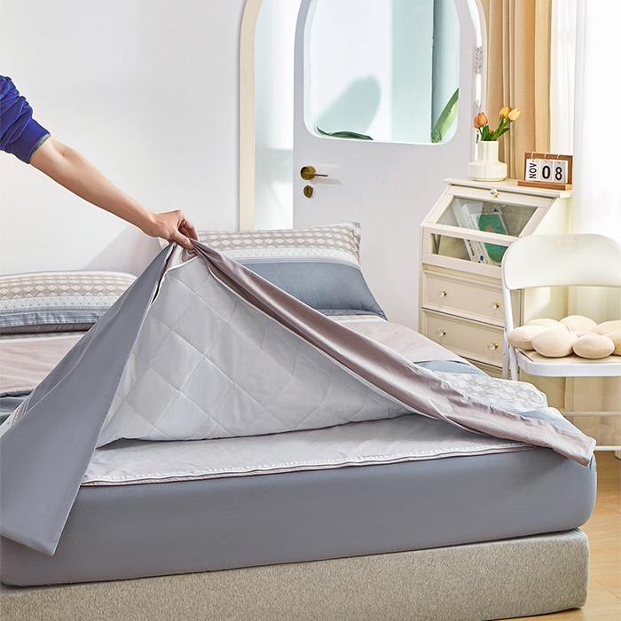 91家纺网 家纺一手货源 找家纺 元元被芯 2024新款全棉小清新夏被四件套-单夏被 印象都市-灰