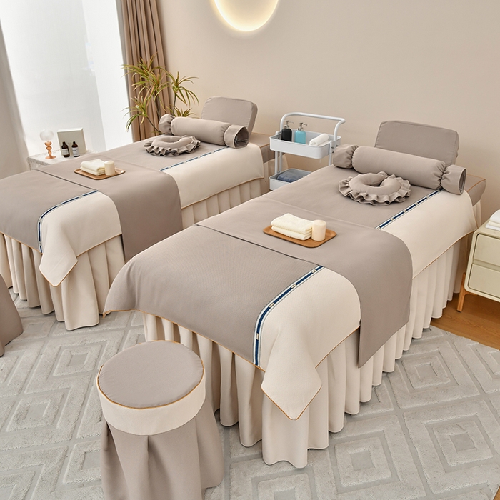 91家纺网 家纺一手货源 找家纺 莉人坊 2024款清雅裙摆米啦棉床罩 可可奶咖