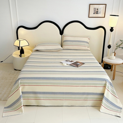 91家纺网 家纺一手货源 找家纺 （总）棉乐町家居 2025新款全棉色织提花老粗布凉席三件套