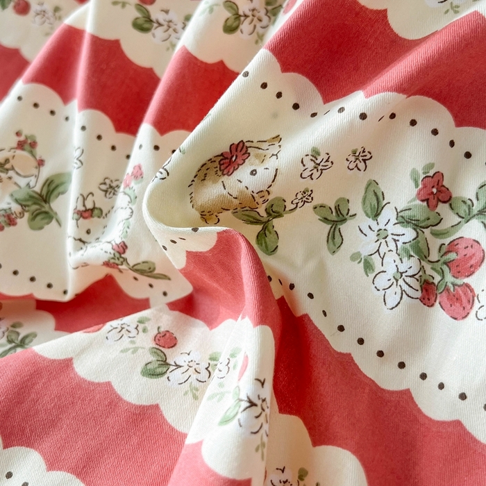 91家纺网 家纺一手货源 找家纺 HL原创 2024新款13070全棉40s单被套 花绯兔