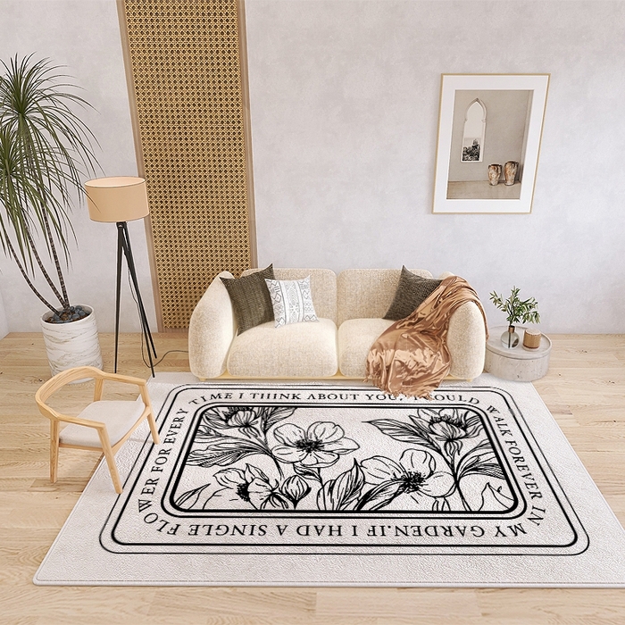 91家纺网 家纺一手货源 找家纺 （总）芙宁娜 2024新款仿羊绒家用客厅地毯简约轻奢高级感沙发茶几毯卧室地毯地垫