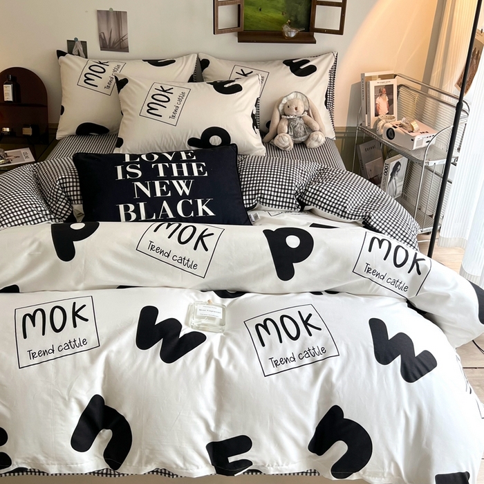 91家纺网 家纺一手货源 找家纺 HL原创 2024新款13070全棉40s单被套 简笔画