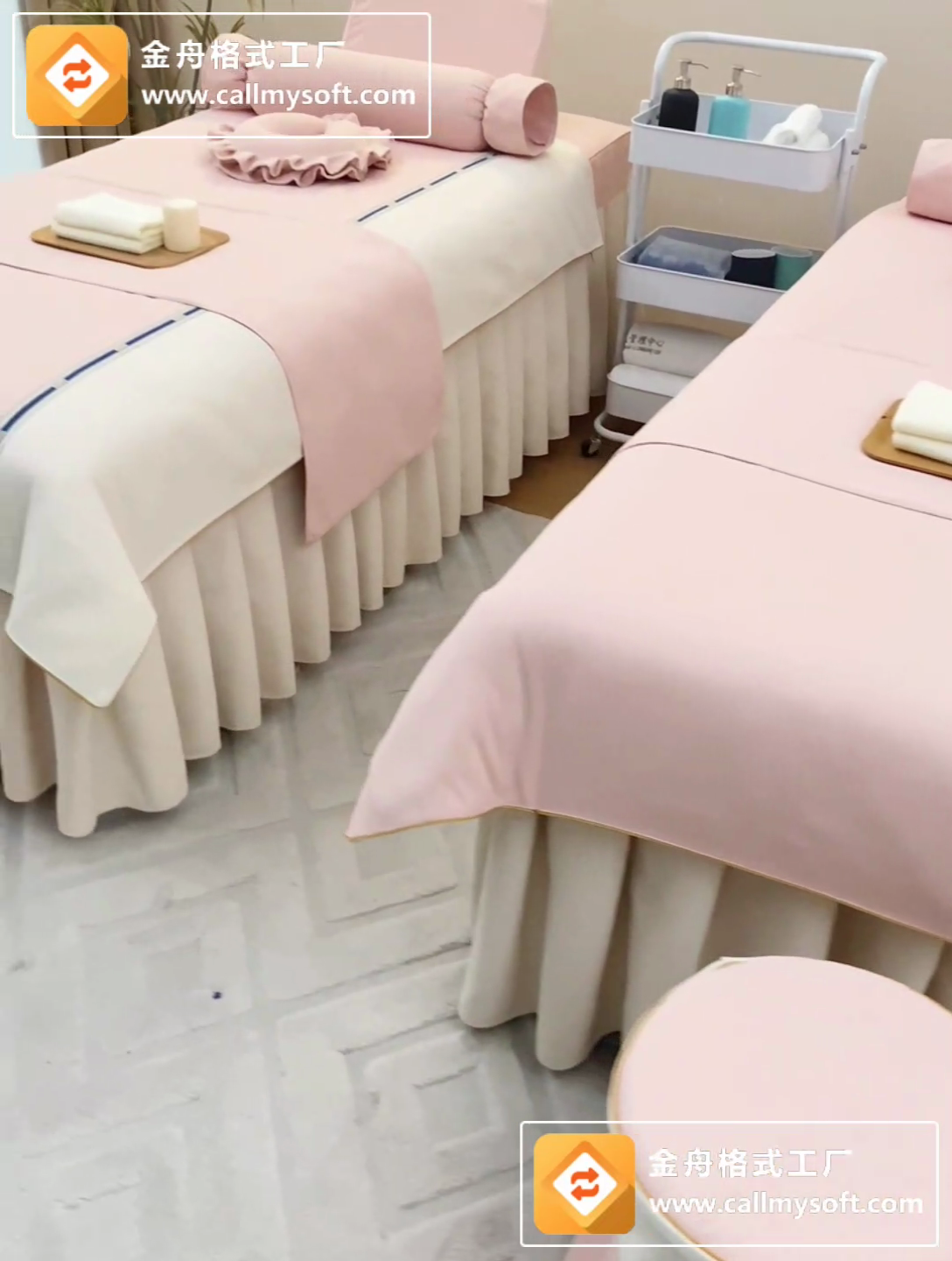 91家纺网 家纺一手货源 找家纺 莉人坊 2024款清雅裙摆米啦棉床罩 烟粉