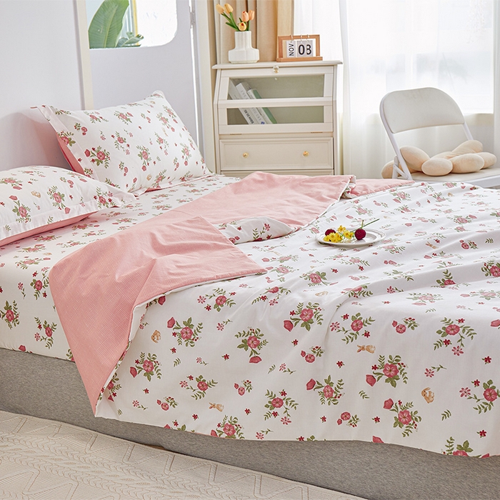 91家纺网 家纺一手货源 找家纺 元元被芯 2024新款全棉小清新夏被四件套-单夏被 古茗