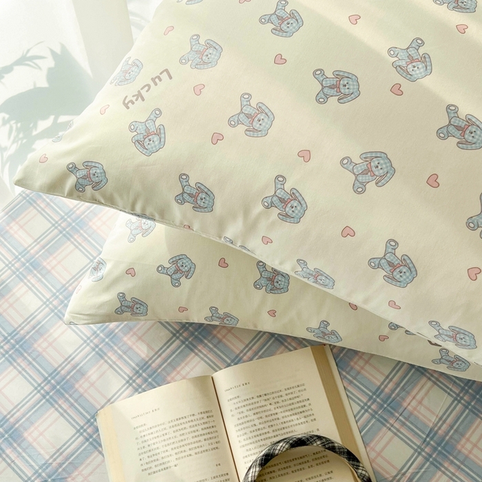 91家纺网 家纺一手货源 找家纺 HL原创 2024新款13070全棉40s单被套 布偶狗