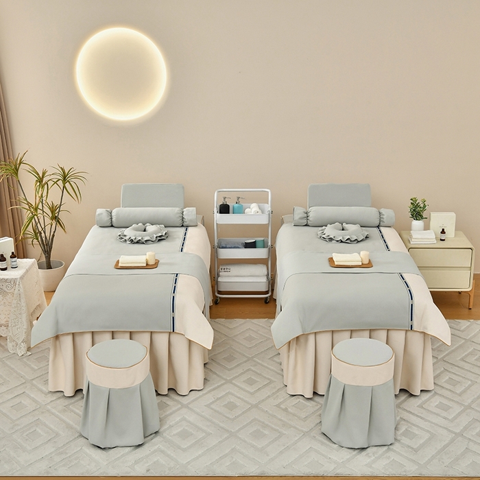 91家纺网 家纺一手货源 找家纺 莉人坊 2024款清雅裙摆米啦棉床罩 比利时灰