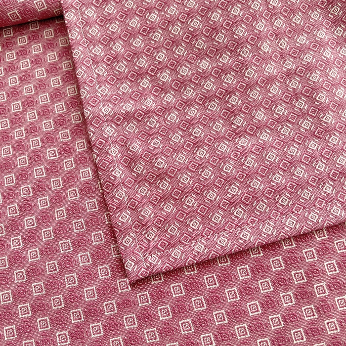 91家纺网 家纺一手货源 找家纺 棉乐町家居 2025新款全棉色织提花老粗布凉席三件套 九原-红