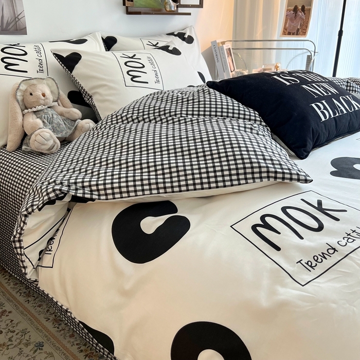 91家纺网 家纺一手货源 找家纺 HL原创 2024新款13070全棉40s单被套 简笔画