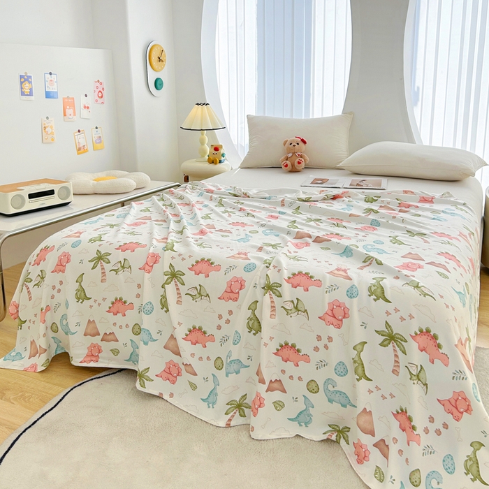 91家纺网 家纺一手货源 找家纺 首爱2025新款印花竹纤维午睡盖毯子空调毯沙发毯多功能儿童盖毯毯子恐龙乐园