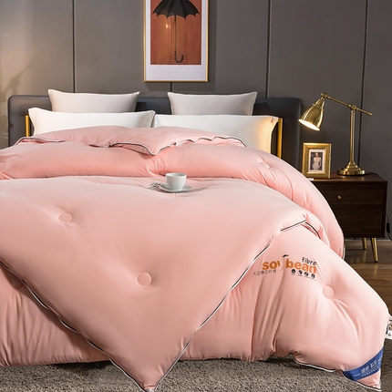 金帛坊 2024新款磨毛大豆双胎子母被子被芯 淡粉