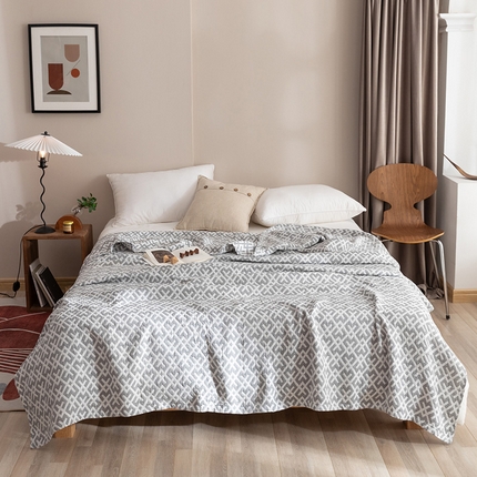 91家纺网 家纺一手货源 找家纺 （总）朴尔家纺-毛巾被 2024新款塞尚风格全棉水洗棉三层纱布毛巾被