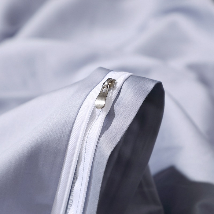 91家纺网 家纺一手货源 找家纺 晶缦家纺 2024新款100S全棉贡缎长绒棉纯色四件套和单品-纯沐系列 四件套 纯沐-绫兰灰