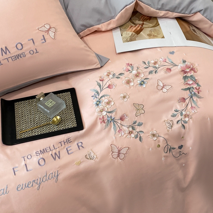 91家纺网 家纺一手货源 找家纺 凯艾玲 2024新款简约轻奢磨毛细斜纹四件套-初见 初见-浅玉