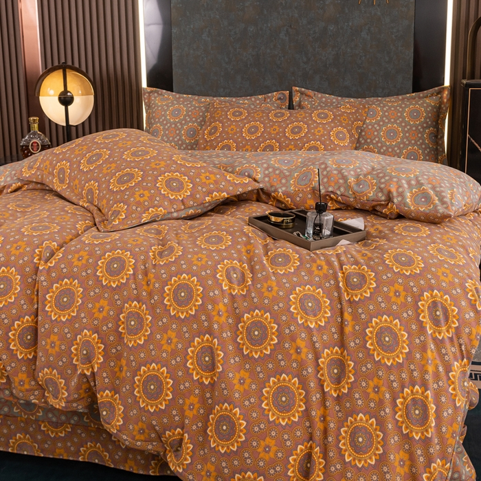 91家纺网 家纺一手货源 找家纺 巧格家纺 2024新款双层纱四件套基本款 复舌莺笑