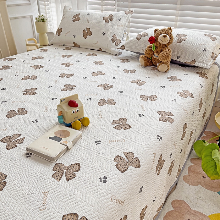 91家纺网 家纺一手货源 找家纺 胜权家纺 2024新款A类60支双面全棉高温水洗夹棉床盖三件套 幸运结