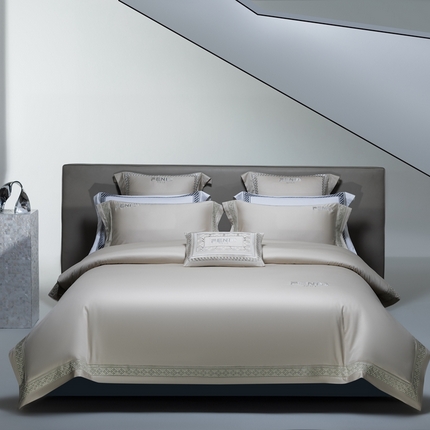 91家纺网 家纺一手货源 找家纺 （总）高大尚2025春夏新品长绒棉高端绣花四件套-芬迪