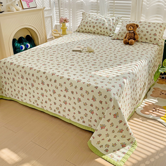 91家纺网 家纺一手货源 找家纺 胜权家纺 2024新款A类60支双面全棉高温水洗夹棉床盖三件套 梵雅