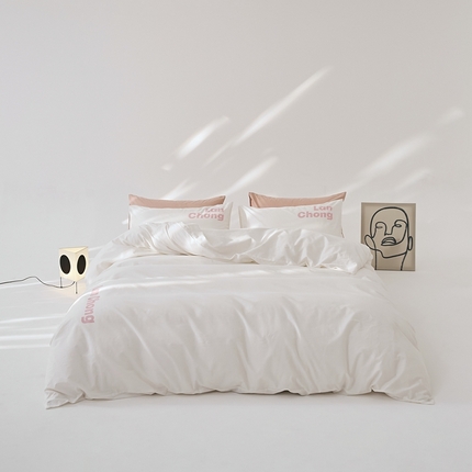 91家纺网 家纺一手货源 找家纺 8小时 2024新款40S懒虫四件套系列---四件套 懒虫-白