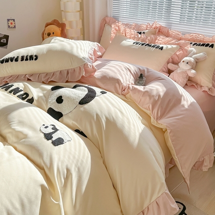 韩都家居 2024新款亲肤水洗棉毛巾绣四件套-熊宝系列 熊宝-卡其