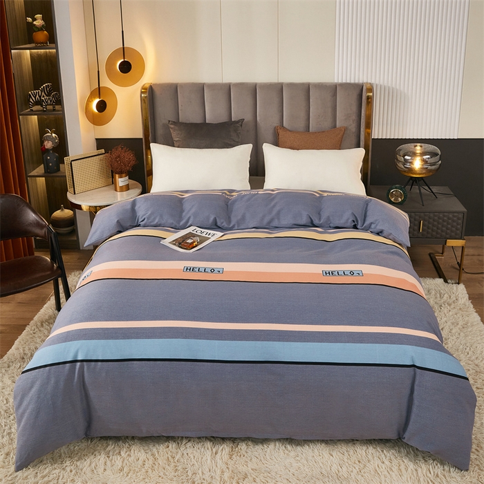 91家纺网 家纺一手货源 找家纺 尚帛 2024新款新疆棉磨毛印花单品被套 致青春-灰