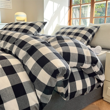 91家纺网 家纺一手货源 找家纺 （总）北欧良品 2024新款A类全棉色织水洗棉单被套