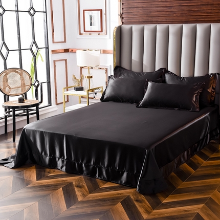 经年 2025新款奢华真丝手感冰丝单品套件-初见系列 单床单 初见-贵族黑