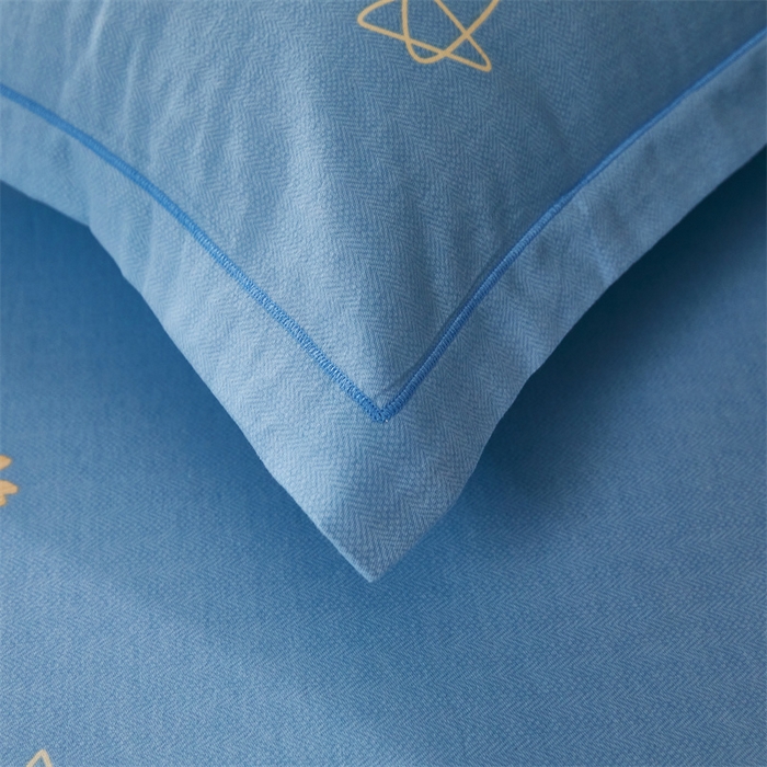 91家纺网 家纺一手货源 找家纺 尚帛 2024新款新疆棉磨毛印花单品枕套 一鹿相伴-蓝