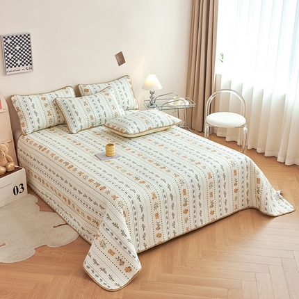 莎果 2024新款正面纯棉绗缝床盖 小熊慕斯