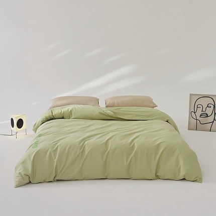 91家纺网 家纺一手货源 找家纺 8小时 2024新款40S懒虫四件套系列---单被套 懒虫-绿