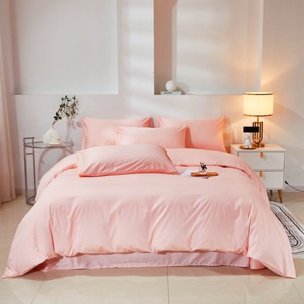 91家纺网 家纺一手货源 找家纺 （总）晶缦家纺 2025新款喷气全棉13376纯棉斜纹纯色多规格四件套和单品-沐色系列 四件套