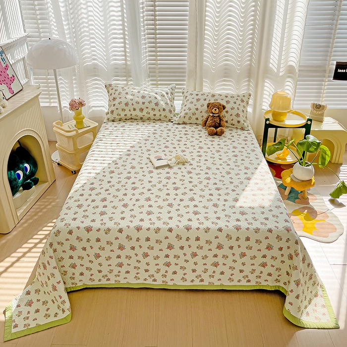 91家纺网 家纺一手货源 找家纺 （总）胜权家纺 2024新款A类60支双面全棉高温水洗夹棉床盖三件套