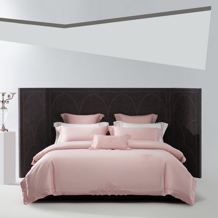 91家纺网 家纺一手货源 找家纺 （总）高大尚2025春夏新品长绒棉高端绣花四件套-黛芙妮