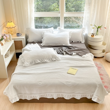 91家纺网 家纺一手货源 找家纺 （总）AB家纺 2024新款波浪泡泡纱夏被夏被四件套