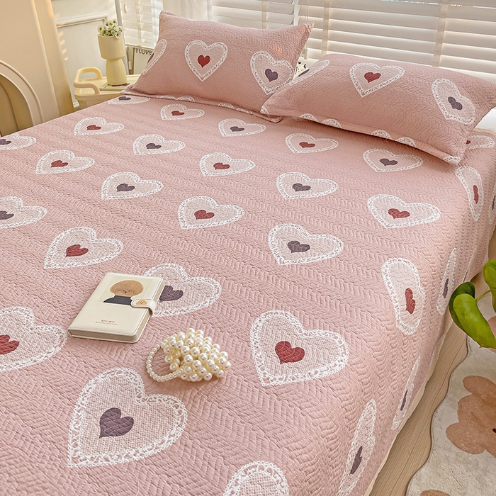 91家纺网 家纺一手货源 找家纺 2024新款A类60支双面全棉高温水洗夹棉单床盖填充新疆棉花 心动一刻