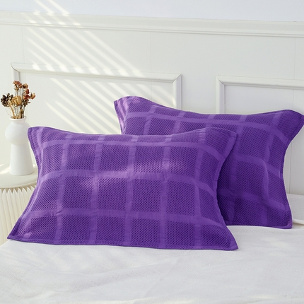 91家纺网 家纺一手货源 找家纺 （总）朴尔家纺 2024新款全棉质朴方格风立体华夫格透气纱布枕巾/对