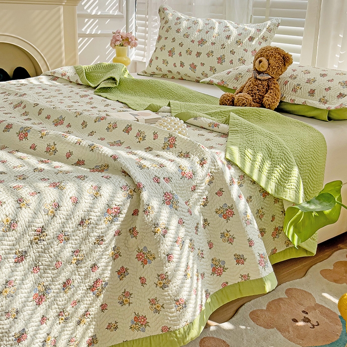 91家纺网 家纺一手货源 找家纺 （总）胜权家纺 2024新款A类60支双面全棉高温水洗夹棉床盖三件套