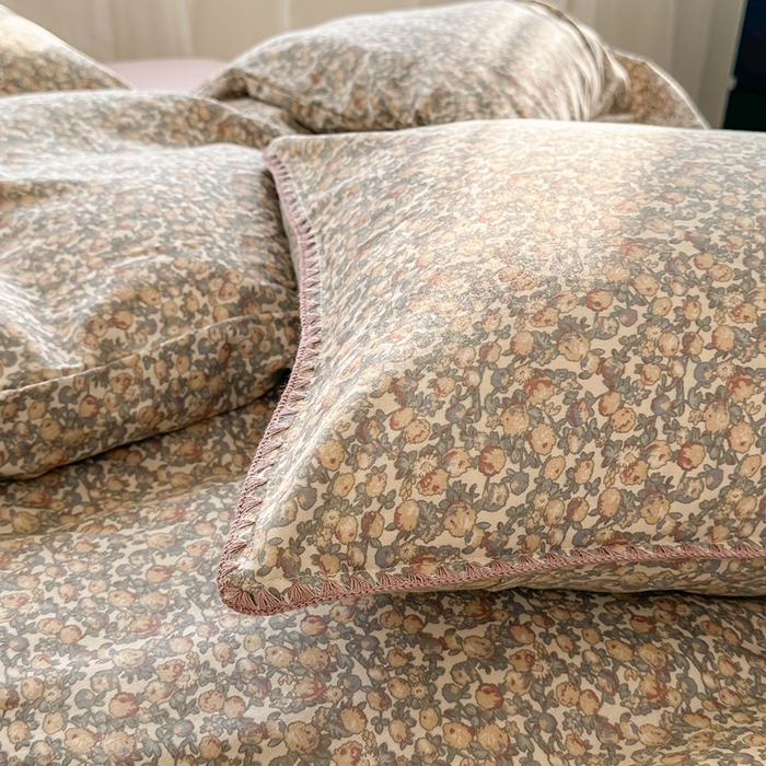 91家纺网 家纺一手货源 找家纺 洋铭区（原狠狠爱） 2024新款全棉双层纱四件套 提子香香