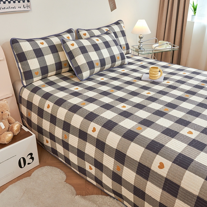 91家纺网 家纺一手货源 找家纺 莎果 2024新款正面纯棉绗缝床盖 米格利