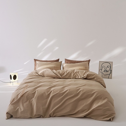 91家纺网 家纺一手货源 找家纺 8小时 2024新款40S懒虫四件套系列---四件套 懒虫-驼